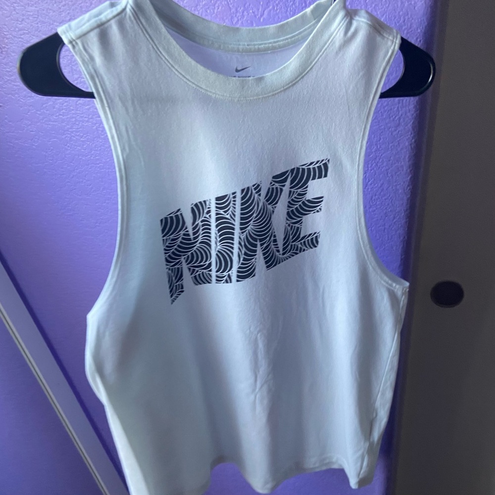 Nike White/ Black workout tank top